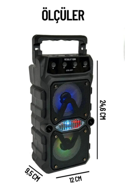 Karaoke Bluetooth Speaker with Phone Stand, Wireless Subwoofer, RGB Lights, FM, SD, and Microphone. - 3