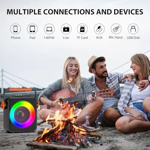 Karaoke Machine with 2 Wireless Microphones for Adults, Portable Bluetooth 5.3 Karaoke Speaker with 6.5