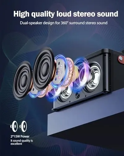 Karaoke Machine,Karaoke Machine for Adults,Bluetooth Speaker with 2 Wireless Karaoke Microphones for Adults & Kids with LED Lights,Karaoke Microphone with PA System Supports TF Card/USB/FM/AUX/TWS - 5