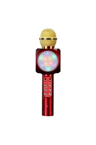 Karaoke Microphone Bluetooth Enabled Children's Microphone Karaoke Lighted Microphone 1816 Red-Red - 7