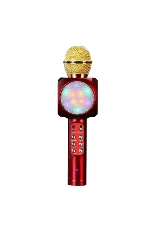 Karaoke Microphone Bluetooth Enabled Children's Microphone Karaoke Lighted Microphone 1816 Red-Red - 7