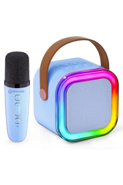 Karaoke Microphone Speaker Set Blue - DEMPOWER