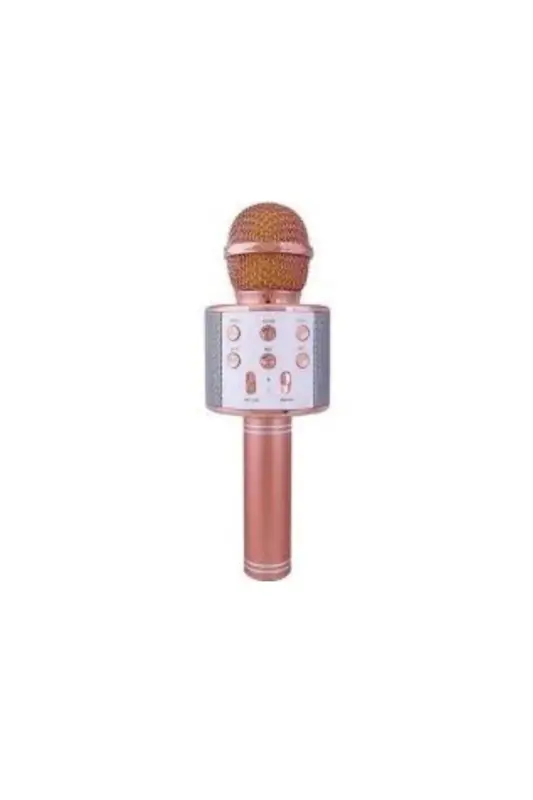 Karaoke Micro Sd Usb Bluetooth Mikrofon Ktv Ws-858-Altın Sarısı - 1