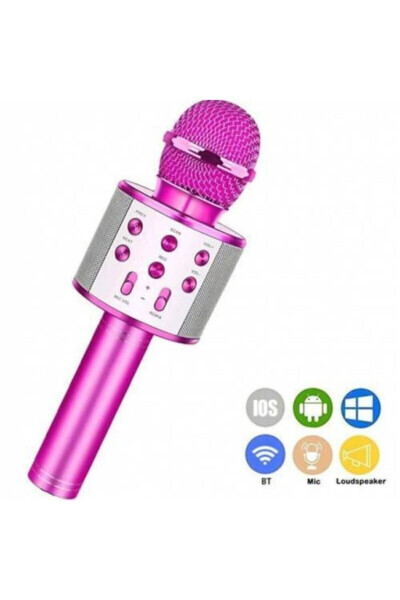 Караоке Микрофон Bluetooth Aux Usb Sd Карта Вход (WS-858) - BLUE SPECTRUM (1)