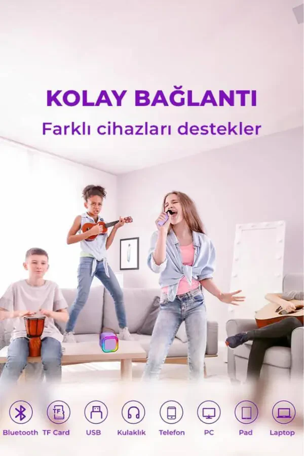 Karaoke Mikrofon Karnay to'plami bej rang - 5