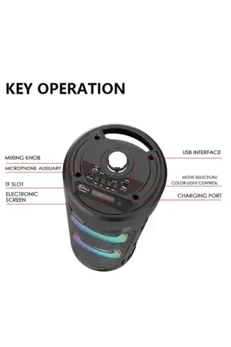 Караоке микрофон с Bluetooth-динамиком, светодиодной подсветкой и портативным беспроводным вариантом. - 3