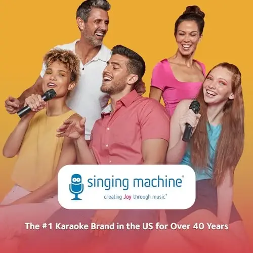 Karaoke uchun Singing Machine simli mikrofoni, (Qora) - Bir tomonlama Dinamik Vokal Mikrofoni - Karaoke Mashinasi, AMP va Dinamik uchun ulanadigan Mikrofon - Kuylash, Ommaviy Nutq So'zlash va Partiyalar uchun Mikrofon - 6