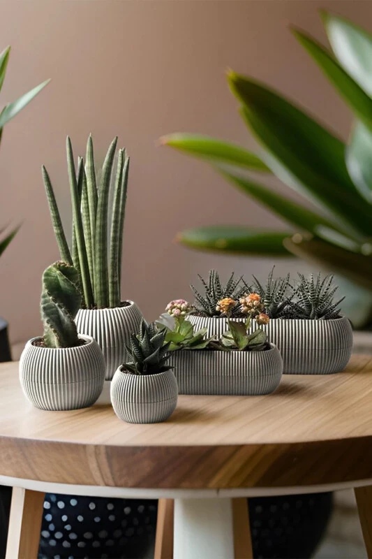 Karasu Decorative and Modern Coral Pot Set 5 Pieces - TEMMUZ HOME