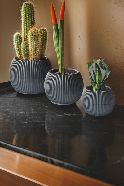 Karasu Decorative and Modern Coral Pot Set 5 Pieces - 2