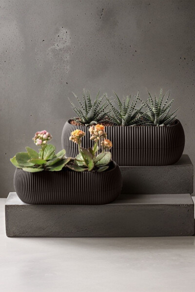 Karasu Decorative and Modern Coral Pot Set 5 Pieces - 4