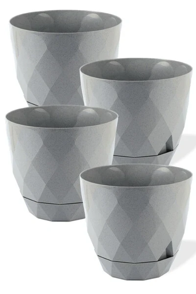 Karasu No2 4 Pieces 4 Color Phosphorescent Cactus And Flower Pot Set. 1.3 Litre - 4