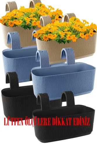 Karasu Plastic 6 Pcs Colorful Pera Hanging Balcony and Wall Pot-Multi Color - TEMMUZ HOME (1)