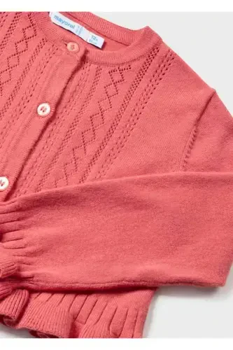 Кардиган для девочки с оборками и пуговицами - 3