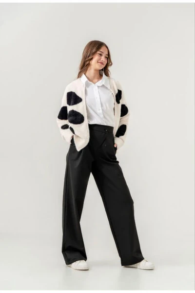 Кардиган из ангоры для девочек LİMİ с мягкой текстурой - LOCO LOCO (1)