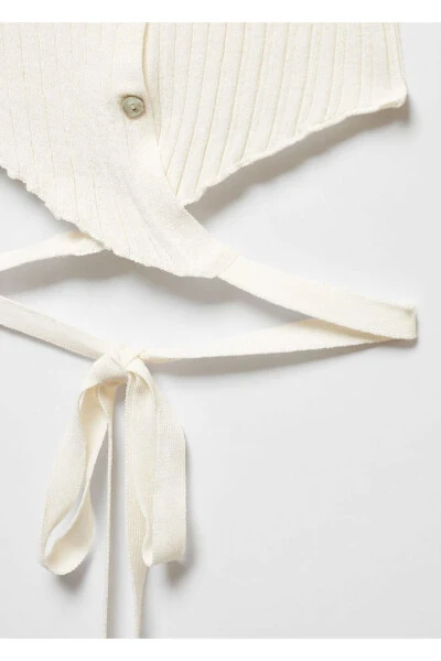 Кардиган с запахом и бантом - 5
