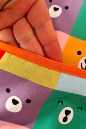 Kare Ayılar Desenli Sıvı Geçirmez Unisex Aktivite Ve Mama Önlüğü A2001 6-24 Ay - 3