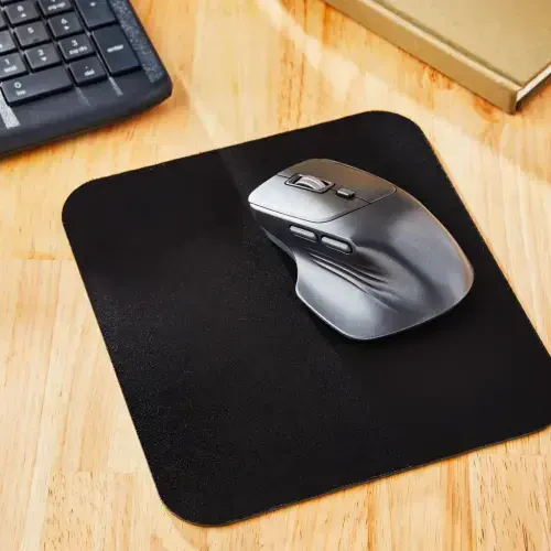 onn Mouse Pad, square, polyester surface with non-slip natural rubber backing, black - 5