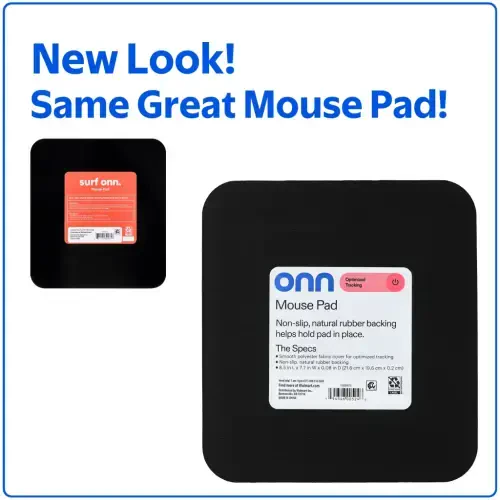 onn Mouse Pad, square, polyester surface with non-slip natural rubber backing, black - 7