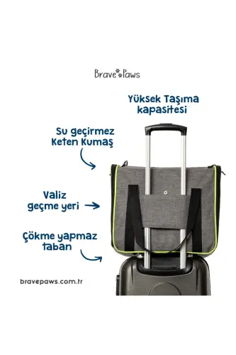 Kare Model Dayanıklı Plastik Fileli Kedi Ve Köpek Taşıma Çantası - Gri - 8