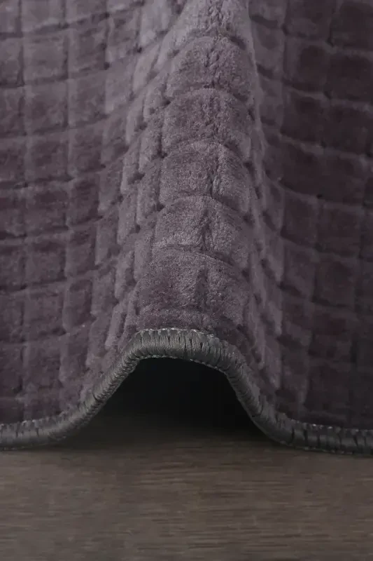 Kare Plus Anthracite 80x150+50x80 Large Size Bath Mat Set Non-Slip Washable Toilet Seat Cover Set-Anthracite - 3