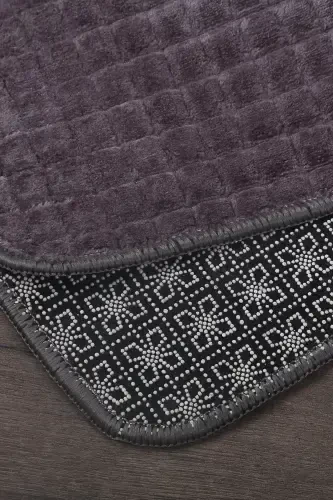 Kare Plus Anthracite 80x150+50x80 Large Size Bath Mat Set Non-Slip Washable Toilet Seat Cover Set-Anthracite - 5