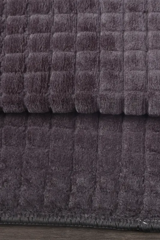 Kare Plus Antrasit 80x150+50x80 Большой Размер Коврик для Ванной Комнаты Набор Нескользящий Моющийся Комплект Ковриков для Туалета-Антрацит - 4