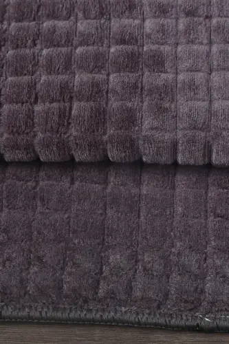 Kare Plus Antrasit 80x150+50x80 Büyük Ebat Banyo Paspası Seti Kaymaz Yıkanabilir Klozet Takımı - Antrasit - 4