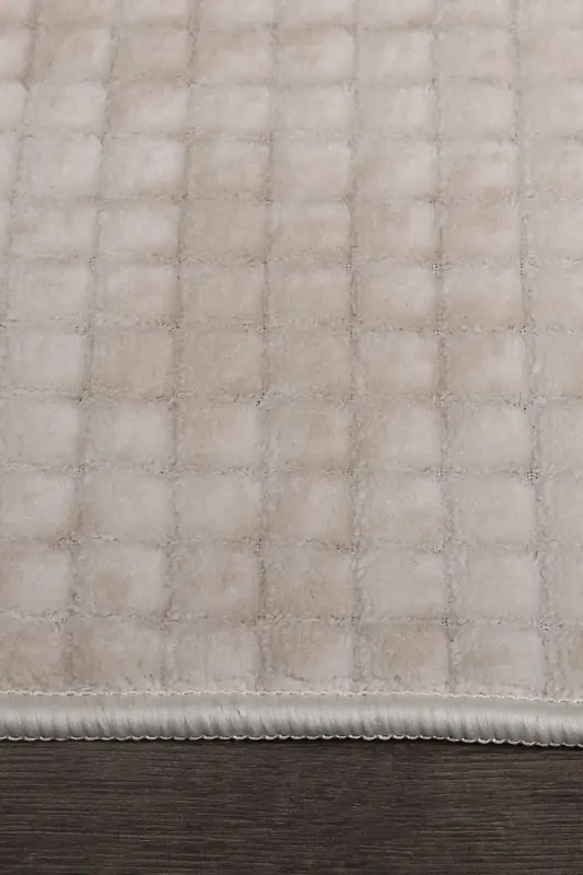 Kare Plus Cream 80x150+50x80 Large Size Bathroom Mat Set Non-Slip Washable Toilet Set-Cream - 2