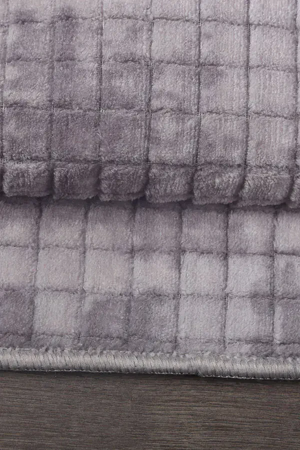 Kare Plus Gray 80x150+50x80 Large Size Bathroom Rug Mat Set Non-Slip Washable Toilet Set - 4