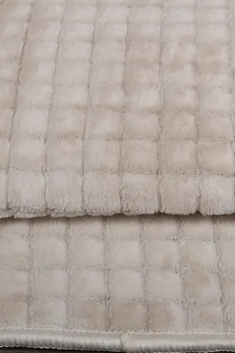 Kare Plus Крем 80x150+50x80 Большой Размер Ванная Комната Коврик Комплект Нескользящий Моющийся Туалетный Гарнитур-Крем - 3