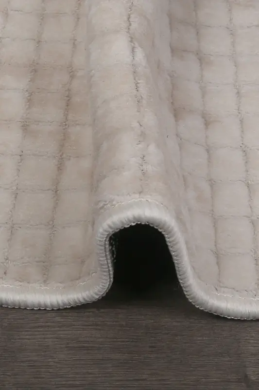 Kare Plus Крем 80x150+50x80 Большой Размер Ванная Комната Коврик Комплект Нескользящий Моющийся Туалетный Гарнитур-Крем - 4