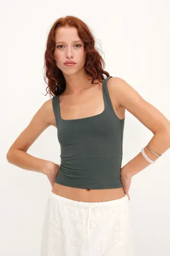 Kare Yaka Atlet A1560-W13 - H.Yeşil 