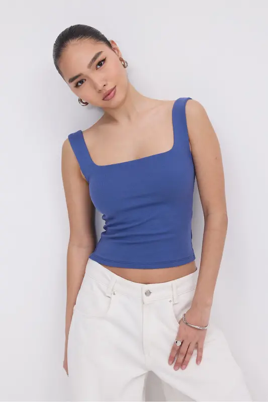 Kare Yaka Atlet A1560-W13-MAVİ - ADDAX