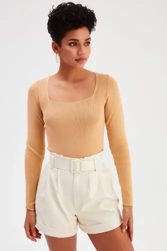 Kare Yaka Triko - Bisküvi-BİSKÜVİ - 1