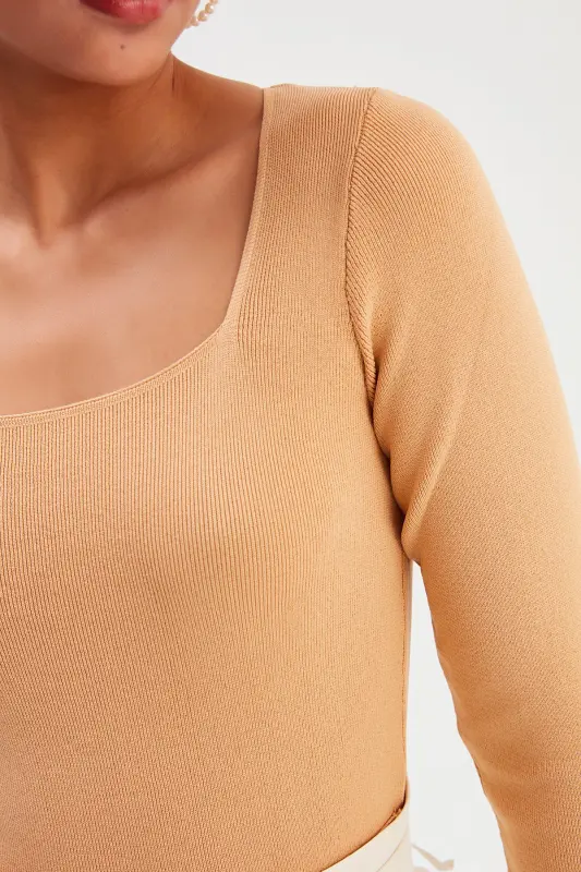 Kare Yaka Triko - Bisküvi-BİSKÜVİ - 5