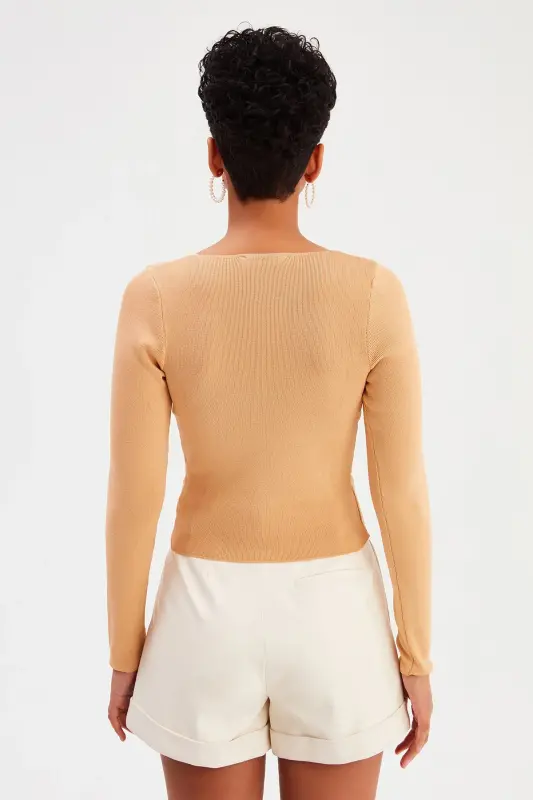 Kare Yaka Triko - Bisküvi-BİSKÜVİ - 6