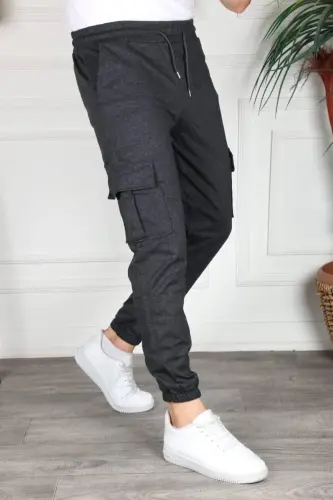 Kargo Cep Unisex Paça Lastikli Eşofman Altı - antrasit 