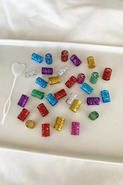 Karışık Renk Saç Küpesi (30Adet) - 15