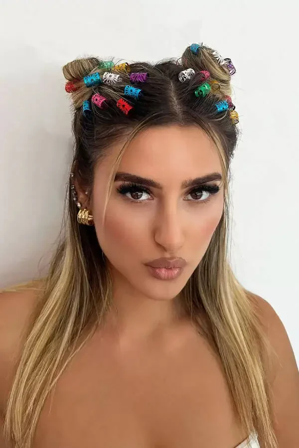 Karışık Renk Saç Küpesi (30Adet) - 4