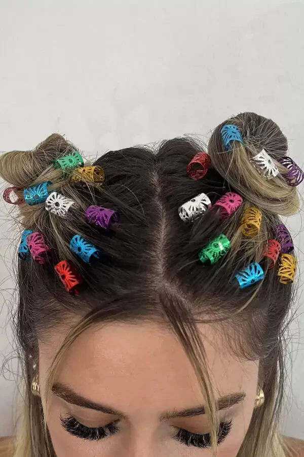 Karışık Renk Saç Küpesi (30Adet) - 8