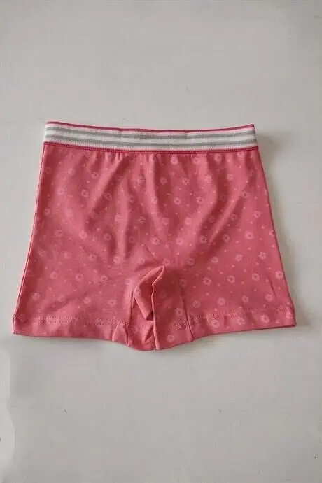 Karışık Renkli Kız Çocuk Desenli Boxer 3'lü Paket Pamuklu Likralı - 2