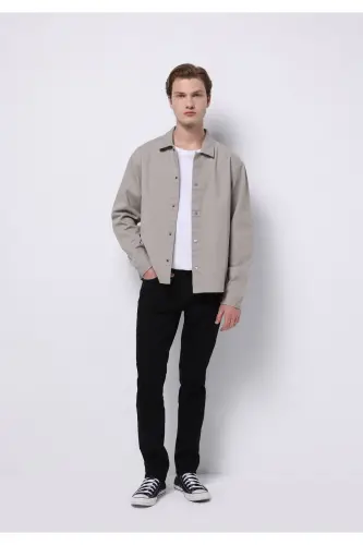 Karl pastki bel to'g'ri kesilgan qora erkaklar jinsi shimlari - 1