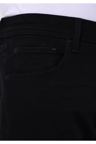 Karl pastki bel to'g'ri kesilgan qora erkaklar jinsi shimlari - 5