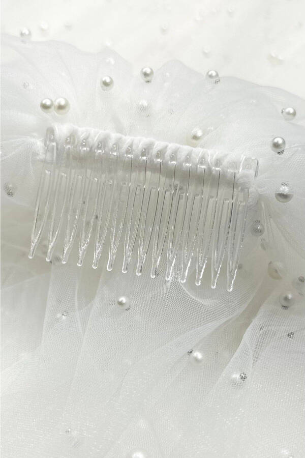 Karl Pearl Embroidered Long Dream Tulle Veil - 35