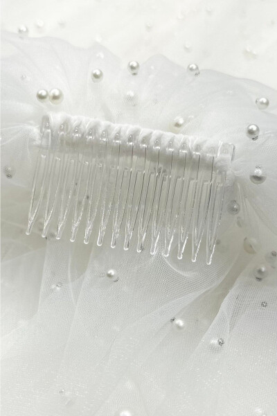 Karl Pearl Embroidered Long Dream Tulle Veil - 21