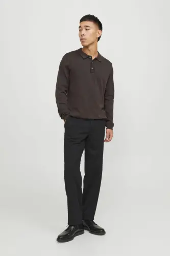 Erkek Rahat Kesim Chino Pantolon - Karl Pierre-Black - 1