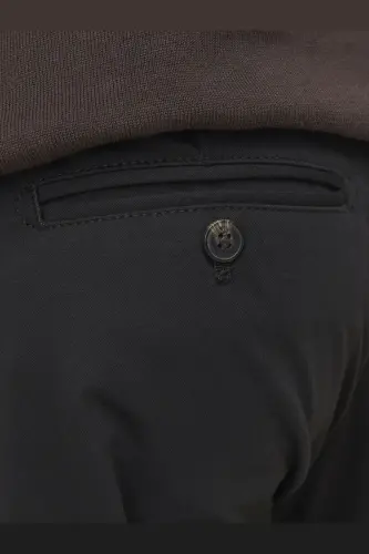 Erkek Rahat Kesim Chino Pantolon - Karl Pierre-Black - 7