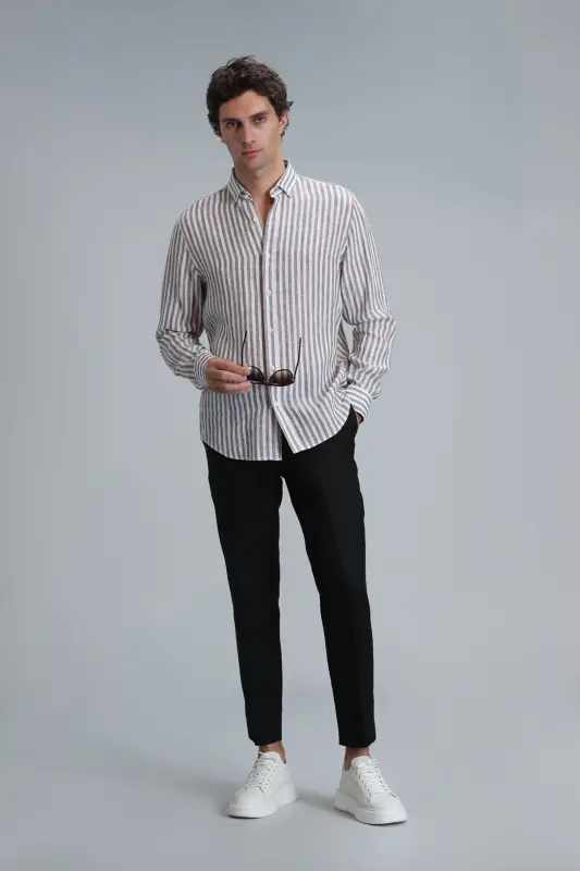 Karl Sport Erkaklar uchun Chino Shimlar Slim Fit Qora - 5