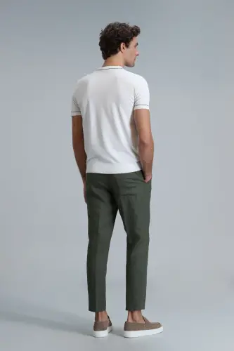 Karl Sport Erkaklar uchun Chino Shimlari Slim Fit Yashil - 6