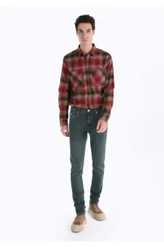 Karl Straight Fit Low Rise Straight Leg Green Men's Trousers - 1